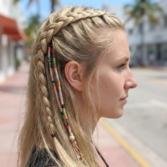 Clip In Dreadlock Hair Extension Boho Wrap Soft Thin Dreads Braided Festival