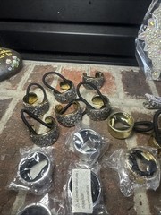 Dance Ponytail Holder Cuff Lot Faux Gold, Silver, Sparkles, 50 Pieces, Some New