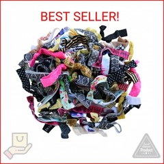 Kenz Laurenz 100 Hair Ties No Crease Ribbon Elastics Ouchless Ponytail Holders H