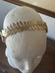 Greek Goddess Leaf Headband Gold Bride Wedding Headpiece Bridal Hair Accessory