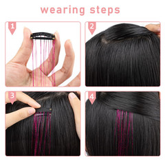 Hair Tinsel 12Pcs Clip in Rainbow Hair Accessories 20.5 Inch Fairy Hair Tinsel K