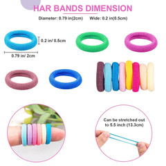 350 PCS Multicolor Cotton Hair Ties – Small Baby Hair Elastics for Kids and Girl