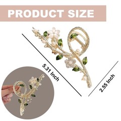 Cat Eye Flower Pearl Rhinestone Non-Slip Metal Hair Claw Clips Accessories