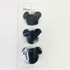 Disney Teleties Mickey Mouse The Flat Hair Clip 3 in Package Black NIP