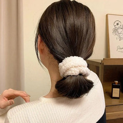 7pcs Plush Hair Scrunchies Set Soft Cotton Blend Ponytail Hair Ties Women