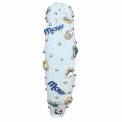 LELE SADOUGHI NBA DALLAS MAVERICKS BASKETBALL IVORY EMBELLISHED KNOTTED HEADBAND