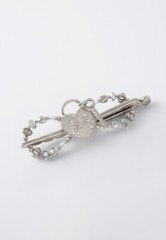Lilla Rose Keliyah Heart Silver Flexi Hair Clip FX-3525 M (Medium)
