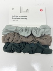 Lululemon Uplifting Scrunchies 3 Pack Hair Ties Brown Green Light Green One Size