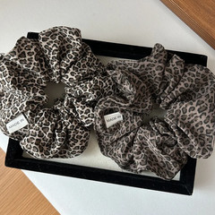 Korea Fashion Leopard Print Oversized Scrunchie for Women Elastic Big Hair Tie G