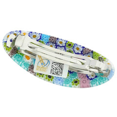 Murano Glass Millefiori Oval Hair Clip – Pastels