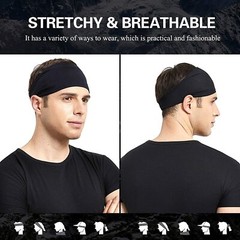 Running Moisture Wicking Stretchy Headband for Men Women Yoga Workout Hair Bands