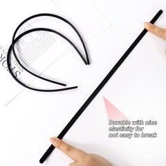 6 Pack Plastic Headband with Teeth Comb Non Slip Hair Hoop for Men Women