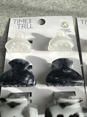 Time And Tru Hair Claw Clip Lot of 2 Sets, 14 Total Black Clear White Lg Small