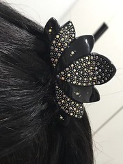 New Gorgeous embroidered Hair Clip Claw w Shinny Crystals Hair Accessories