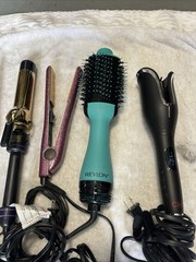 Lot of 5 WORKING Hair Tools REVLON, CHI, HOT TOOLS , SEE DESCRIPTION Used