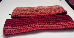 Crocheted Red Pink Headbands Set of 2 Women Bohemian Eco-Friendly Hair