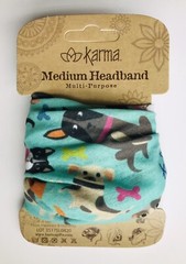 COLORFUL DOGS Medium Half Headband by Karma Gifts boho bandeau natural life buff