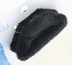 3 New Time and Tru Faux Fur Hair Claws – Beige, Blush & Black