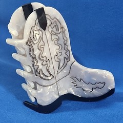Cowboy Western Boot Acrylic Claw Hair Clip