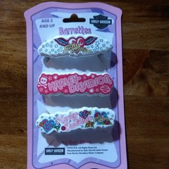 Harley-Davidson Multicolor Heart Barrette 3-Pack Stars Logo Motorcycle