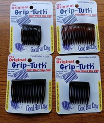 8 Combs x Good Hair Days Grip-Tuth® 6 Black 2 Brown sidecombs Made in USA NIP