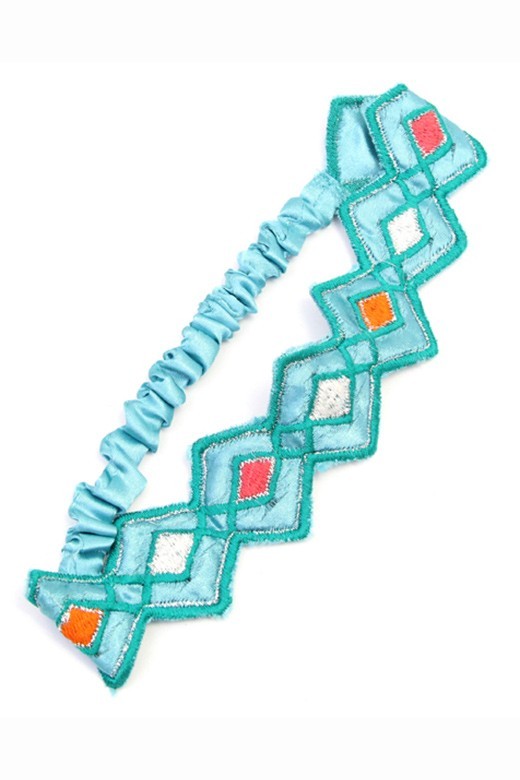 Boho Wide Embroidered Headband for Women Adjustable Elastic Stretch Hair Band