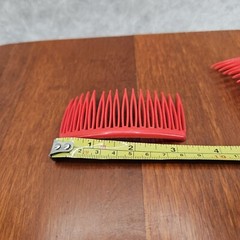 Goody Hair Side Combs Kant Slip 80’s 90’s Vtg Red 3″ Plastic USA Set Of 2