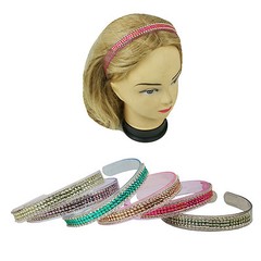 6 Translucent Plastic Hairband Headband for Women Girl with Rhinestones