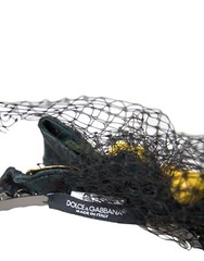 DOLCE & GABBANA Diadem Black Lemons Sicily Purple Crystal Net Headband 2970usd