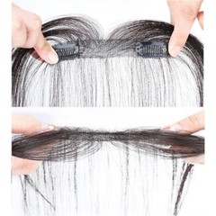 100% Human Hair Traceless Baby Hair Forehead Cover Hairline Bang for Women Clip