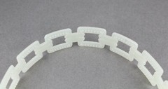 Cream plastic chain link headband square links hair band accessory grip teeth