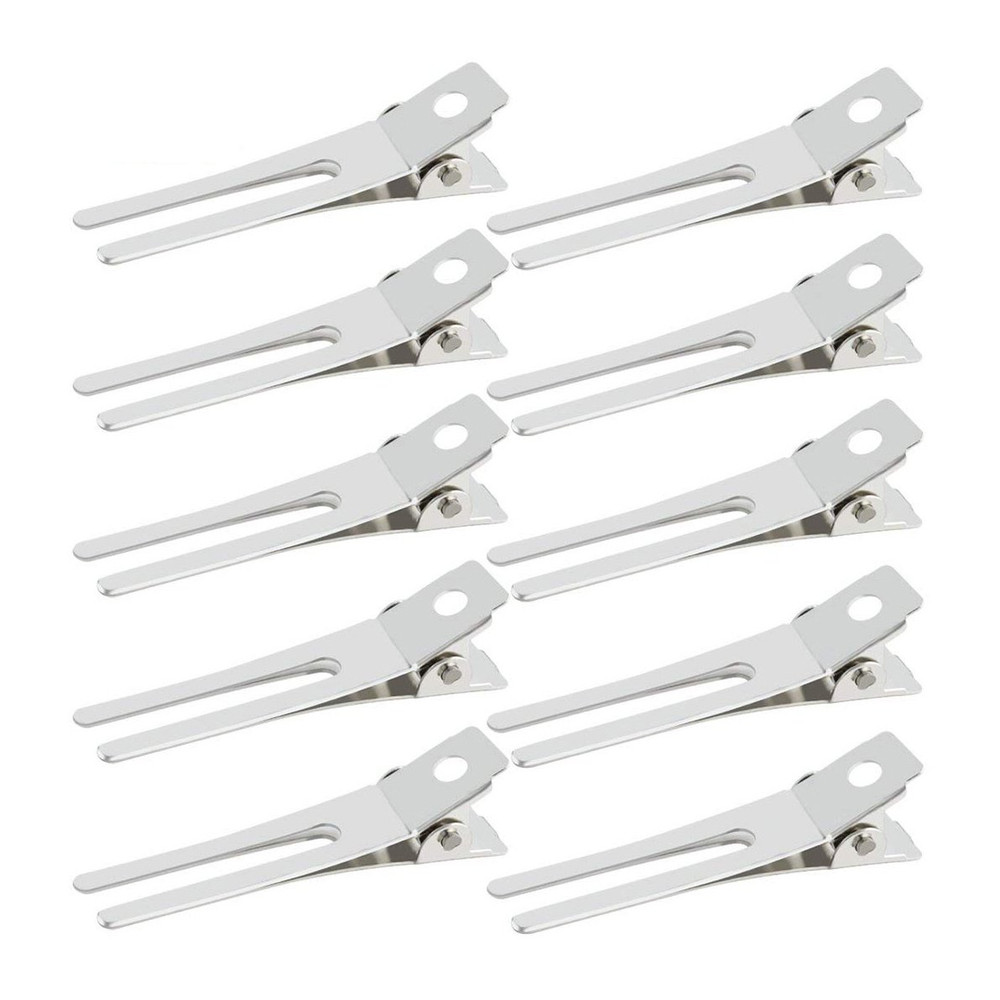 Double Prong Curl Clips, 50Pcs 1.8″ Metal Alligator Hair Clips, Rust Resistant S