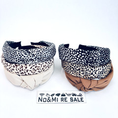Knotted Headbands for Women Non-Slip Top Knot Headband with Leopard Print 6pcs