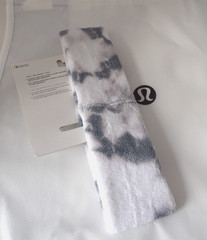 NWT Authentic LULULEMON White/Gray Cotton Terry Sweatband OSFA
