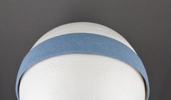 denim 1 1/8″ wide headband textured fabric covered hair band accessory chambray