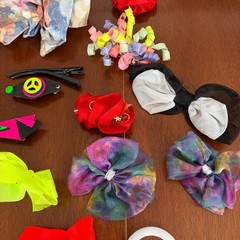 Vtg 80s Hair Accessories Lot Madonna Banana Clips Bows Barrettes Headbands