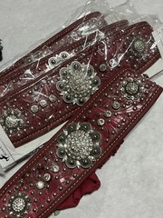 Montana West Concho Headband red – NWT western biker rhinestone concho