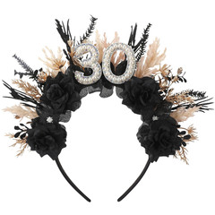 Black 30Th Birthday Headband – 30Th Happy Birthday Headband Gifts for Her Women