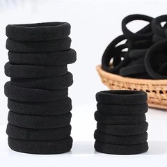 50PCS Black Hair Ties for Women No Damage Elastic Hair Bands for Thick hair