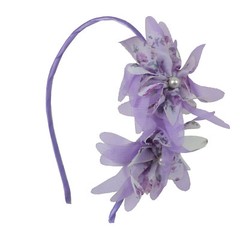 Flowers Hairband Headband with Pearls For Women Girls Metal Headband w/Fabric