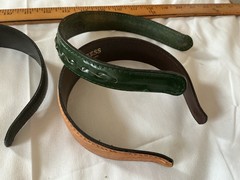 Set of 3 Vtg Genuine Leather Womens Headbands Axcess Made in Italy