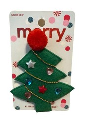 NWT Scunci Merry Christmas Holiday Tree Hair Clip by Conair Stocking Stuffer