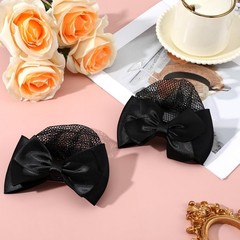 2 Pieces Hair Snood Net, Women’s Bun Cover Hairnet Satin Bow Barrette French …