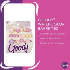 Assorted Watercolor Hair Barrettes – Slideproof, Pain-Free, 3 Count Pack – All H