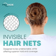 Invisible Hair Nets Women & Men Pack of 100 Elastic 24″ Mesh Hair Net Buns Long
