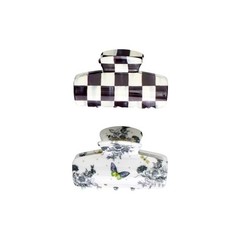 MacKenzie Childs x Goody 🖤 Black Courtly Check Medium Hair Claw Clips Set