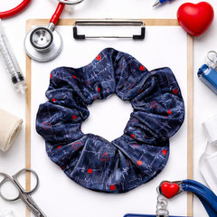Nurse Scrunchie Hair Tie Nursing Inspired Velvet No Crease Hair Accessory for Nu