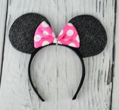 Minnie Mickey Mouse Ears Girl Headband Black Headwear Headpiece Accessories Hair