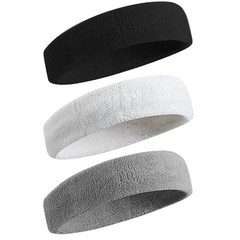 3pack Sports Headband Yoga Gym Sweatband Women Men Hair Bands Head Sweat Band