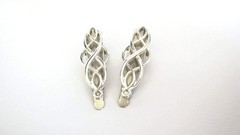 2 extra tiny small silver metal celtic infinity knot hair clip for fine thin